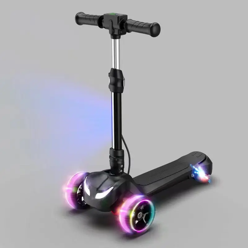 Trottinette électrique enfant 3 roues LED pliable