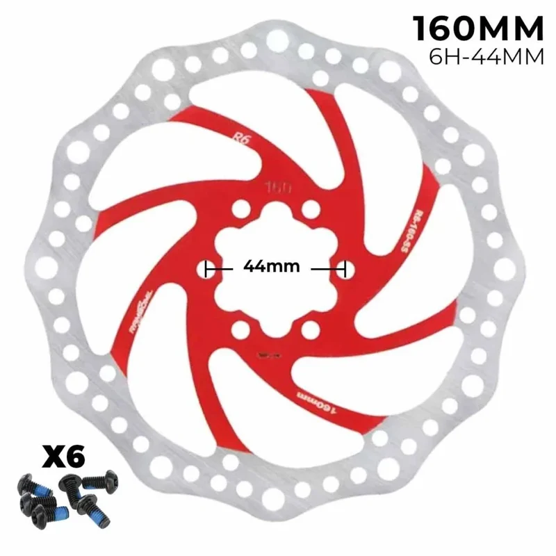 Disque de frein 160mm rouge – 6 trous
