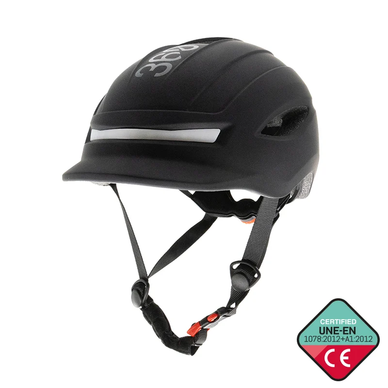 Casque CP02 urben avec clignotant noir taille unique
